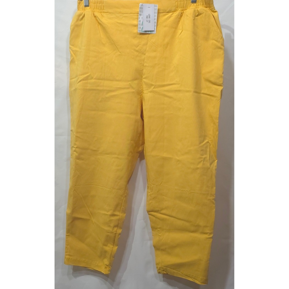 LuLaRoe Lena Pants Womens 2XL Yellow Elastic Waist Straight Leg New 708-17